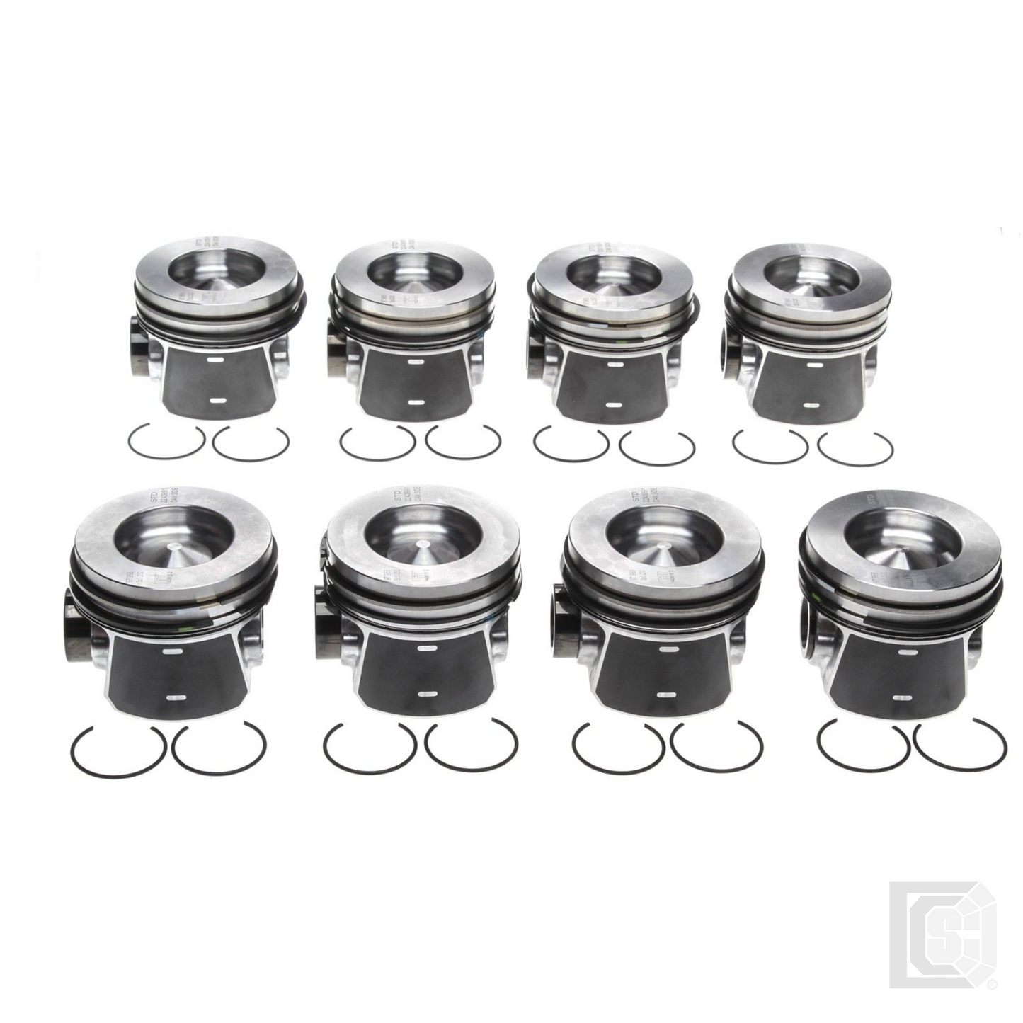 Mahle - Ford 6.0L Power Stroke Engine Piston Set (8) - 224-3891WR