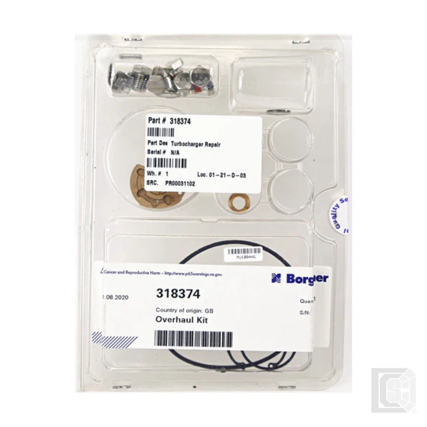BorgWarner - S1B/S100 Turbocharger Overhaul Kit – 318374