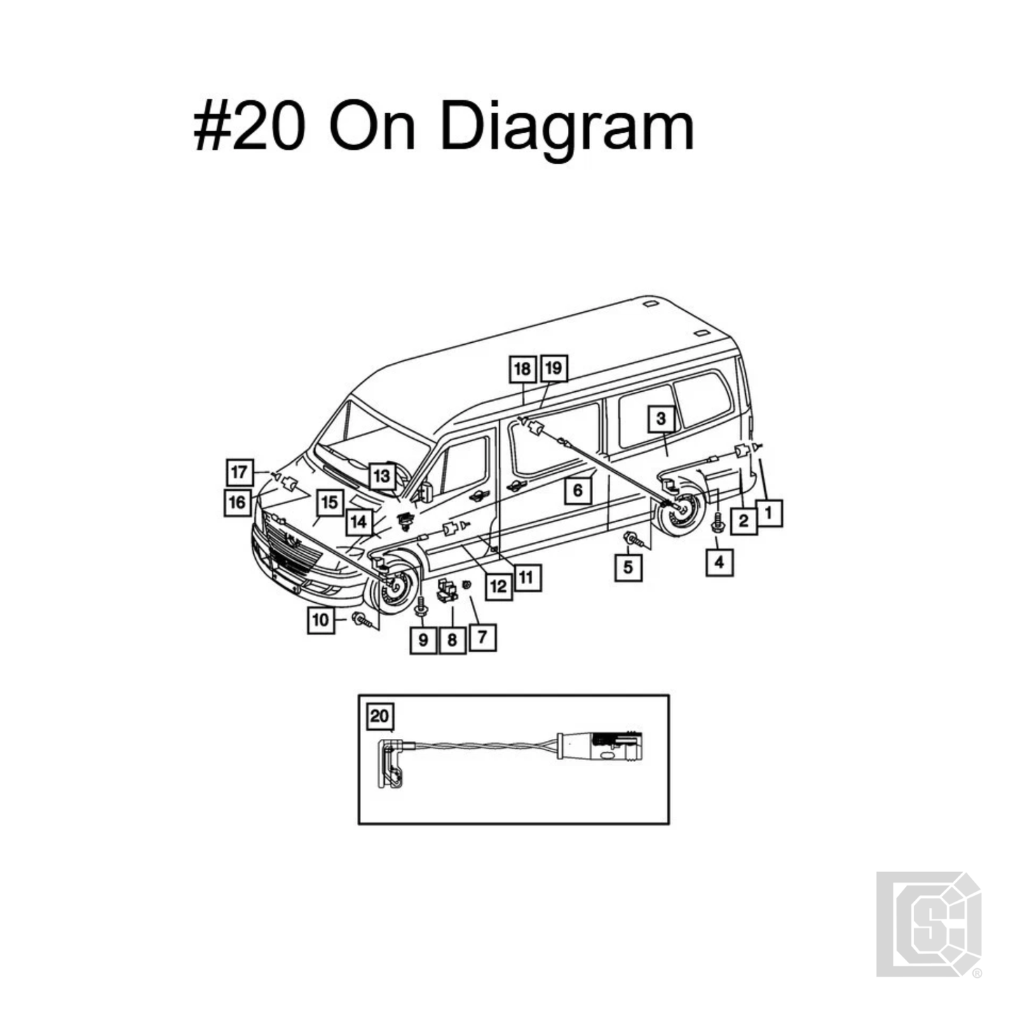 OEM Mopar Brake Pad Wear Sensor – Single Sensor (2007–2009 Sprinter 2500 / 3500) – 68006717AA