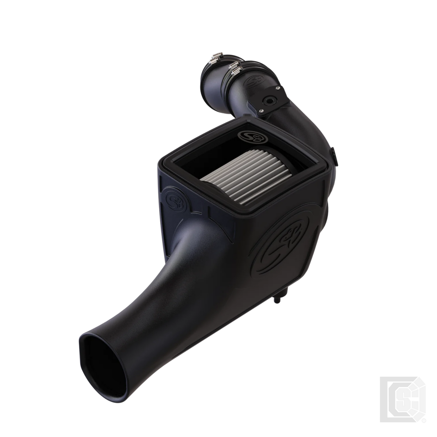 SB - Cold Air Intake For 03-07 Ford F250 F350 F450 F550 V8-6.0L Powerstroke Dry Extendable White - 75-5070D