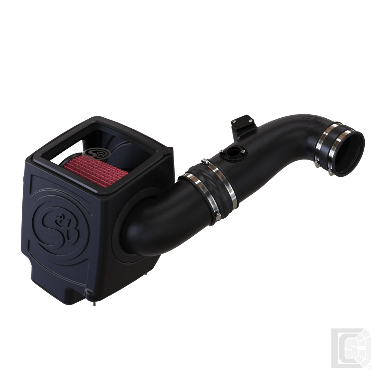 SB - Cold Air Intake For 11-16 Chevrolet Silverado GMC Sierra V8-6.6L LML Duramax Cotton Cleanable Red - 75-5075-1