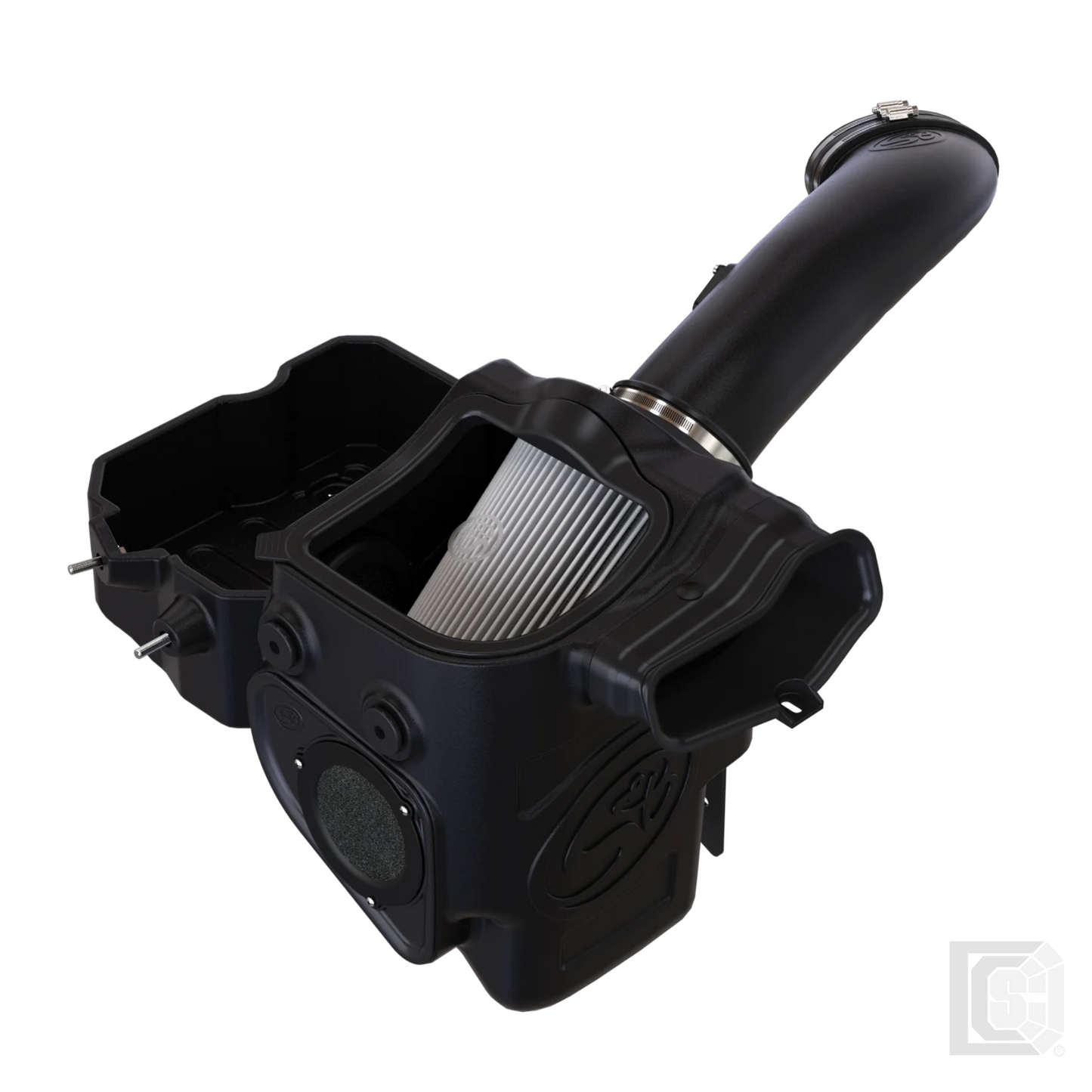 SB - Cold Air Intake For 17-19 Ford F250 F350 V8-6.7L Powerstroke Dry Extendable White - 75-5085-1D