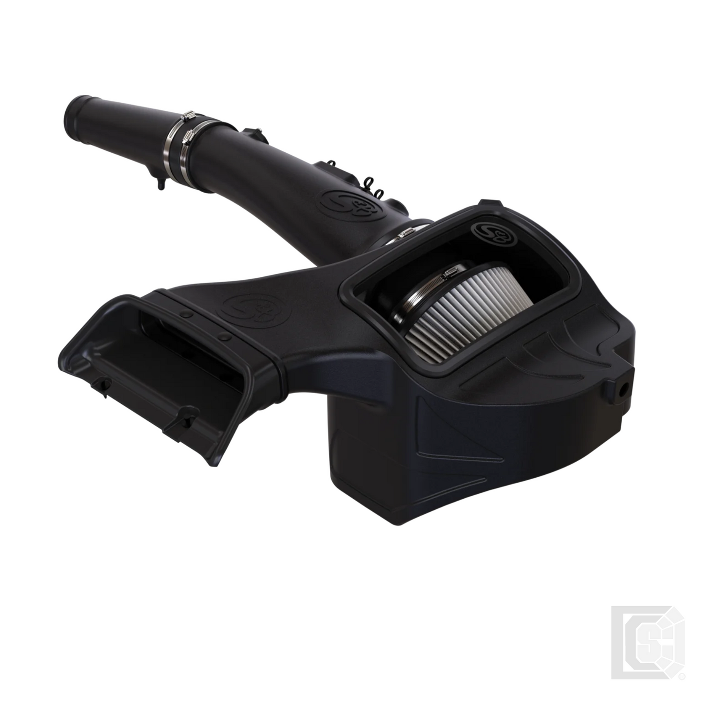 SB - Cold Air Intake For 18-19 Ford F150 3.0L Powerstroke Diesel Dry Extendable White - 75-5126D