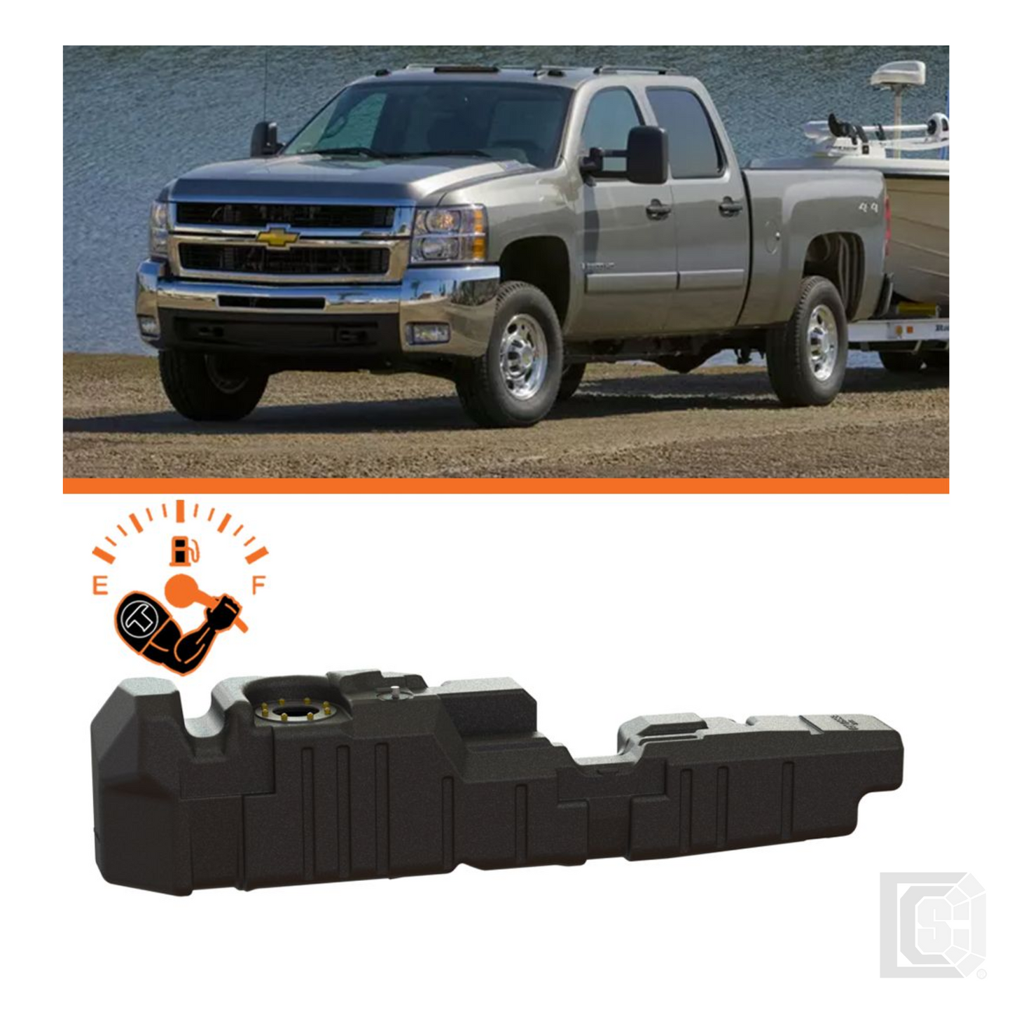 Titan - GM Crew Cab, Short Bed Duramax Diesel Fuel Tank - 7010211
