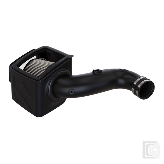 SB - Cold Air Intake For 07-10 Chevrolet Silverado GMC Sierra V8-6.6L LMM Duramax Dry Extendable White  - 75-5091D