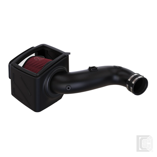 SB - Cold Air Intake For 07-10 Chevrolet Silverado GMC Sierra V8-6.6L LMM Duramax Cotton Cleanable Red  - 75-5091